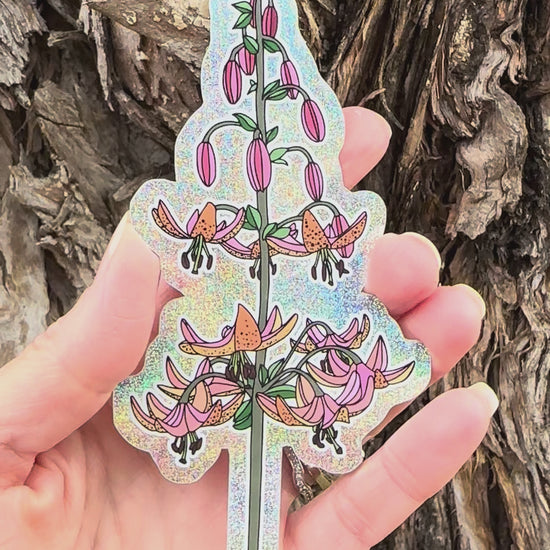 Martagon Lily Glitter  sticker movement video, to show the light reflecting on the artwork. 