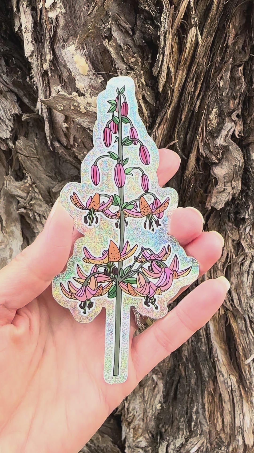 Martagon Lily Glitter  sticker movement video, to show the light reflecting on the artwork. 